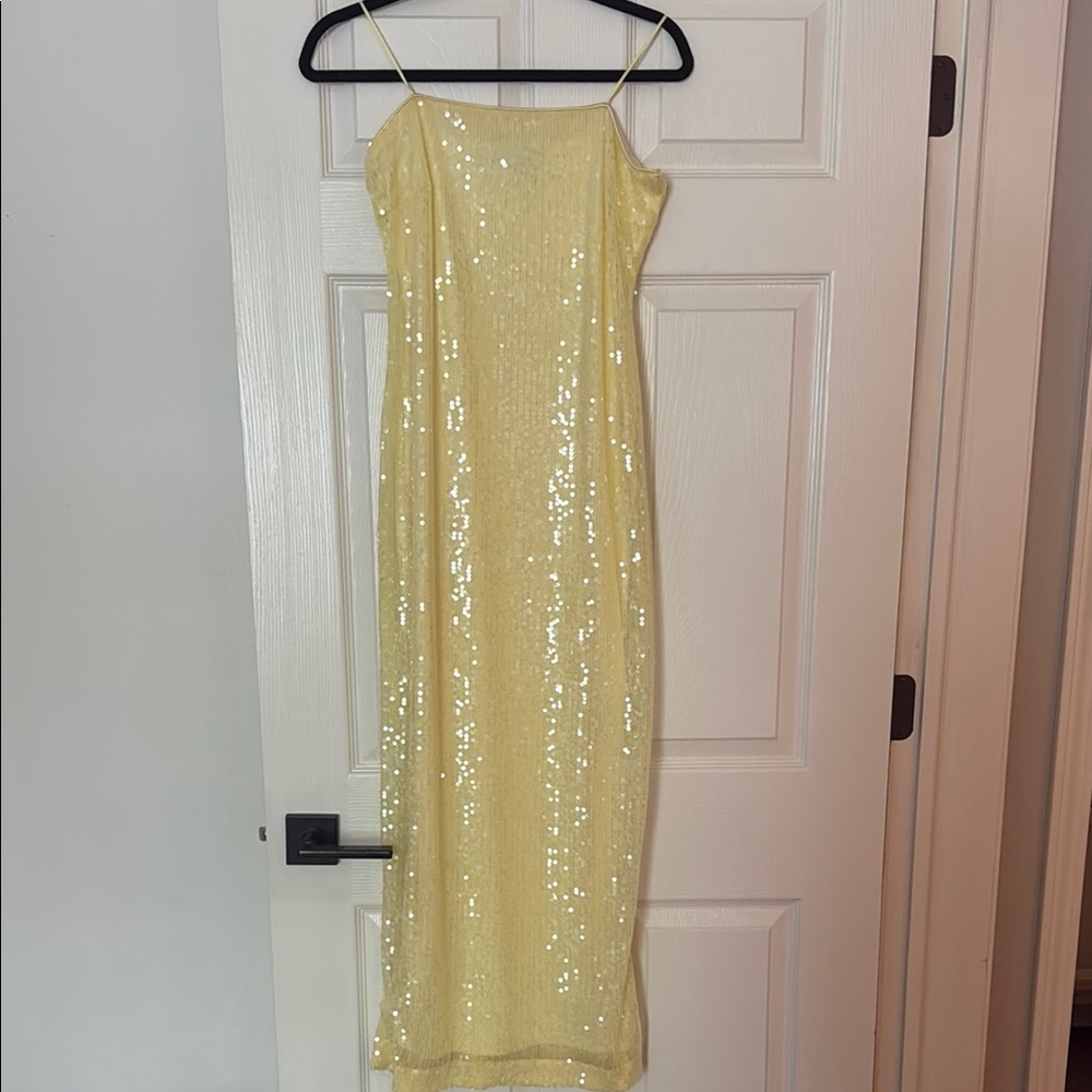 Endless Rose Elegant Yellow Sequin Dress